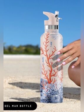 New! Rare Del Mar Seahorse Mai'a SS Insulated Water Bottle (25oz ) & Set!